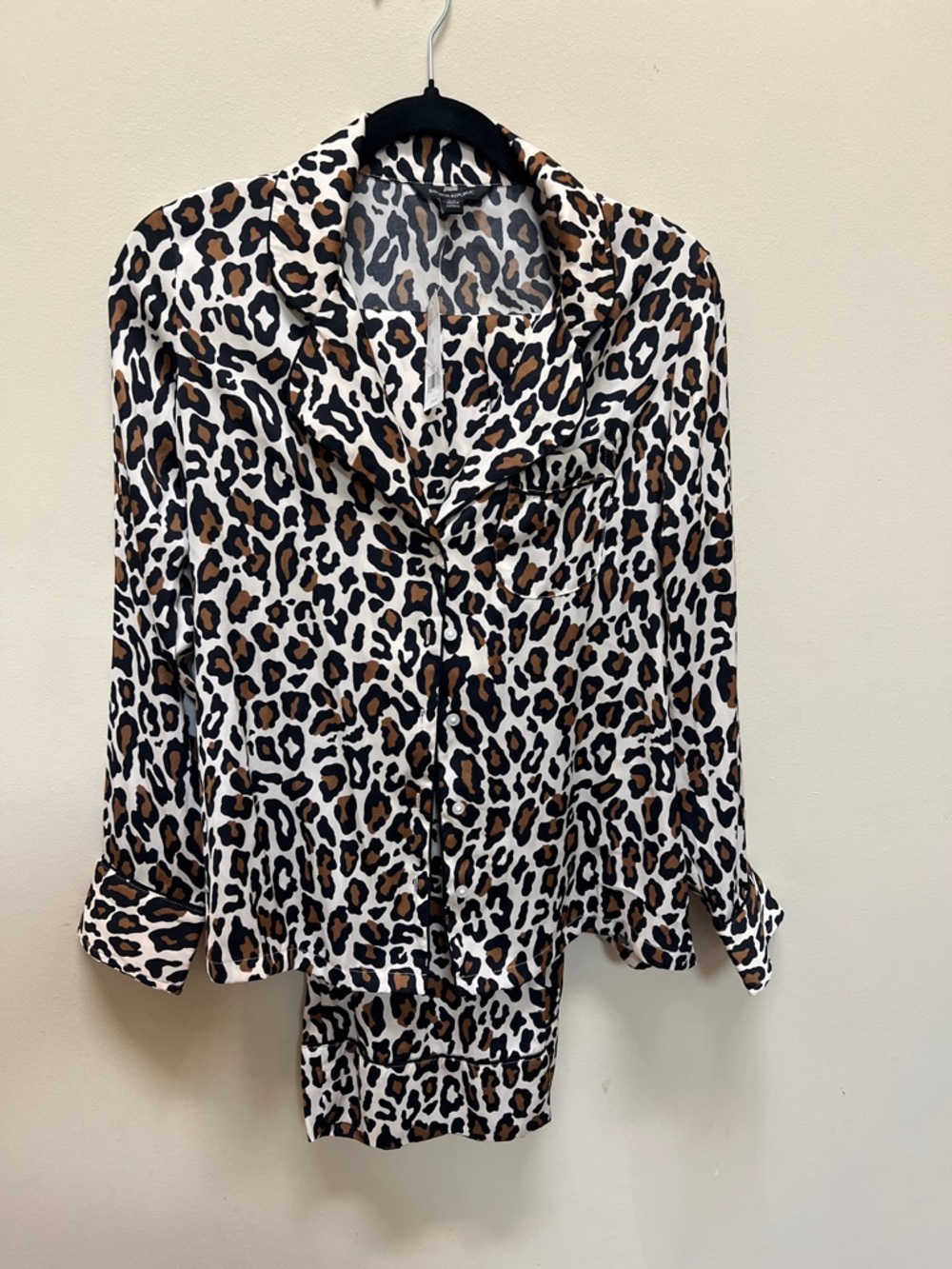 Banana Republic Leopard Print Button-Up Women's Sleep Set XS NWT